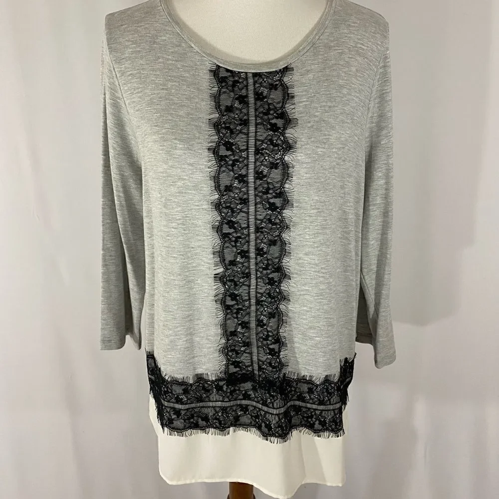 NWT Talbots Lace Border Top - Picture 1 of 8